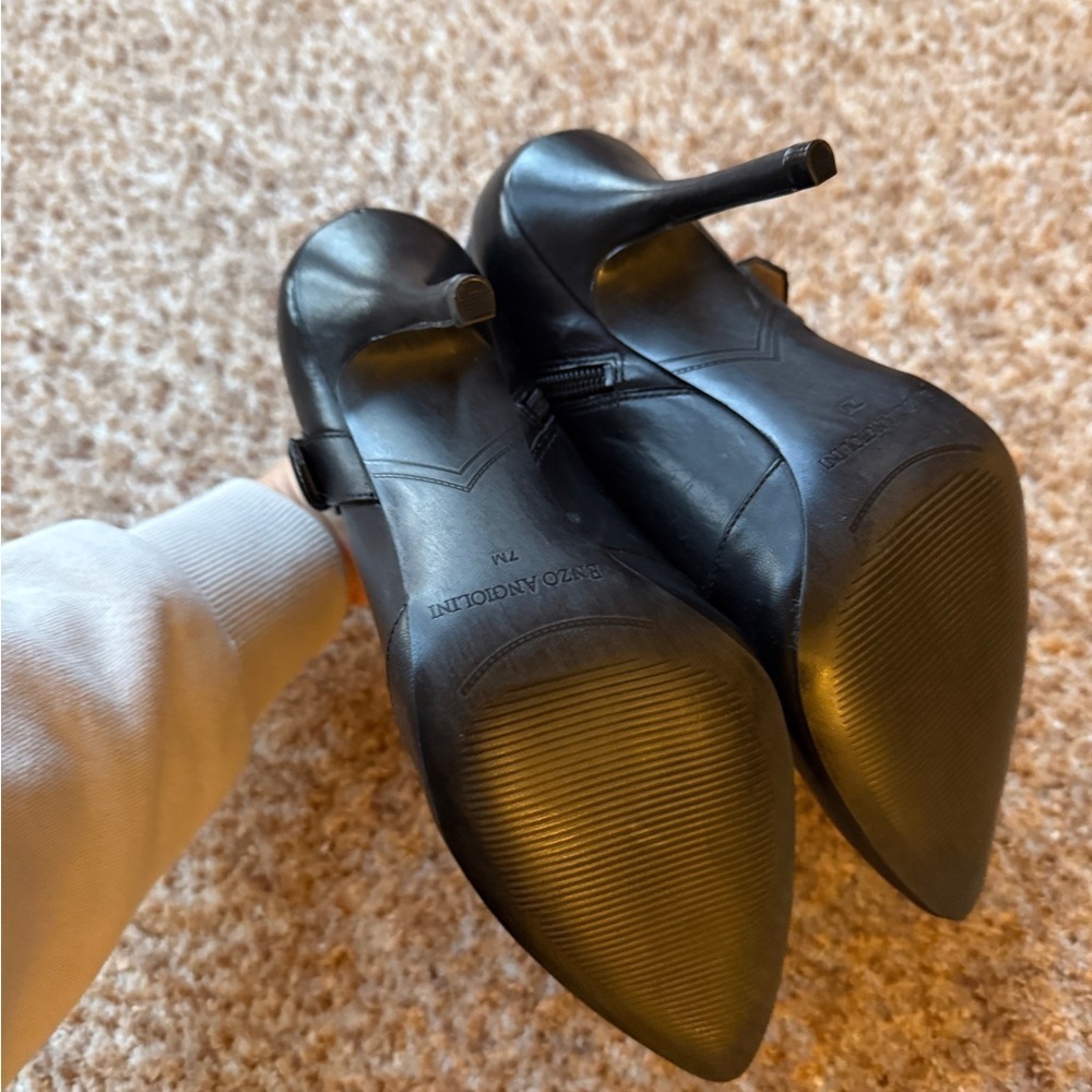 Enzo Angiolini Black Leather Studded Ankle Boots Booties in new condition 7 - Picture 5 of 6